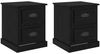 vidaXL Nachttisch 2 pcs Schwarz Eichen-Optik 39 x 39 x 47,5 cm 881333 Bild 2