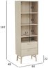 Bücherregal Otaro 187 cm Eiche Whitewash - 3 Einlegeböden, Soft-Close-Schubladen Bild 3