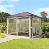 TOOLPORT Gartenpavillon 3x3,65 m Stahl-Dach mit Moskitonetzen und Seitenteilen in cream Bild 3