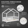 ML-DESIGN Spielbett Hausbett Kinderbett inkl. Lattenrost & Rausfallschutz Kinder Bodenbett, Abenteuerbett 70x140 cm mit Matratze Himmelbett Kiefer Jugendbett Weiß Bild 4