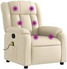 vidaXL Massage-Relaxsessel, cremefarbener Stoff 3206256 Bild 2