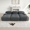 Ecksofa modular in Grau aus Cordstoff, rahmenlos mit 32D-Hochdichteschaum,75x298x178 cm Bild 2