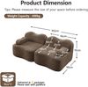 Ecksofa modular in Braun, tiefe Sitzfläche, Samtbezug, rahmenloses Wellendesign, montagefrei,70x192x98 cm Bild 5