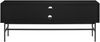 TV-Board Lowboard 150 x 40 cm MDF Schwarz mit Eichenholz Front geriffelt Bild 5