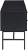 TV-Board Lowboard 150 x 40 cm MDF Schwarz mit Eichenholz Front geriffelt Bild 3