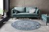 Orientalischer Kurzflor Teppich Skazar Isfahan Himmelblau - 160 cm Durchmesser Bild 3
