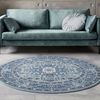 Orientalischer Kurzflor Teppich Skazar Isfahan Himmelblau - 160 cm Durchmesser Bild 2