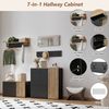 Merax Garderoben-Set, Schrank, Kommode, Spiegel, 2 Schuhschrank, ohne Dekoration, Garderobenpaneel mit Spiegel, Hutablage und 4 Haken, Schuhschrank mit Schuhbank Bild 5
