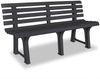 Parkbank KATO 145,5 cm Kunststoff Anthrazit | Gartenbank wetterfest Terrassenbank 3 Sitzer Sitzbank Rückenlehne Bild 2