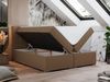 Boxspringbett, Matratze und Topper, zwei Bettkästen - LOPE - 140x200cm - Braun Kunstleder - H4 Bild 2