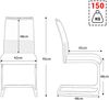 Esszimmerstuhl H 95 x T 45 x B 42 cm, Kunstleder-Leinen-Design, 4er-Set Bild 3