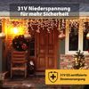 SALCAR LED Eisregen Lichterkette Außen, 200er Lichtervorhang Fenster 8m Weihnachten Beleuchtung (5m Lichterkette + 3m Stromkabel) Bild 4
