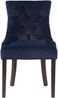 CLP 4er Set Esszimmerstuhl Aberdeen Samt Antikes Design mit Gestell aus Kautschukho,blau antik Bild 2