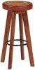vidaXL Barhocker 2 Stk. Echtleder und Massivholz Akazie, Drehbar [348164] Bild 4