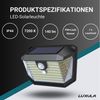 LUXULA LED Solarleuchte Solar-Wandleuchte, PIR & LUX Sensor, 3 Lichtmodi, IP44, kaltweiß, LED fest integriert, Tageslichtweiß, kaltweiß Bild 3