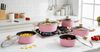 Kochtopf-Set 10-tlg. mit Glasdeckeln – Induktion geeignet, Antihaft-Marmorbeschichtung Pink Bild 2