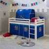 Hochbett mit Lattenrost 90x200 Kinderbett Tunnel Vorhang blau Holz Kiefer Jugendbett Bild 3