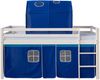 Hochbett mit Lattenrost 90x200 Kinderbett Tunnel Vorhang blau Holz Kiefer Jugendbett Bild 4