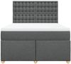 vidaXL Boxspringbett mit Matratze Dunkelgrau 140x190 cm Stoff 3291290 Bild 4