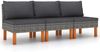 vidaXL Mittelsofas 3 Stk. Poly Rattan und Eukalyptus Massivholz 315759 Bild 1