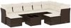 vidaXL 10-tlg. Garten-Sofagarnitur mit Kissen Braun Poly Rattan 3218583 Bild 2