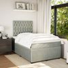 vidaXL Boxspringbett mit Matratze Hellgrau 120x200 cm Samt 3292316 Bild 3