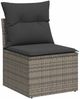vidaXL 10-tlg. Garten-Sofagarnitur mit Kissen Grau Poly Rattan 3326701 Bild 4