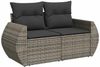 vidaXL 10-tlg. Garten-Sofagarnitur mit Kissen Grau Poly Rattan 3326701 Bild 3