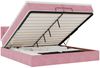 vidaXL Ottoman-Bett mit Matratzen & LEDs Rosa 200x200 cm Samt 3312793 Bild 2
