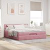 vidaXL Ottoman-Bett mit Matratzen & LEDs Rosa 200x200 cm Samt 3312793 Bild 4