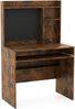 Computertisch mit magnetischer Pinnwand Home-Office-Schreibtisch mit Aufsatz und Tastaturablage Braun Bild 1