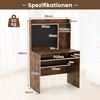 Computertisch mit magnetischer Pinnwand Home-Office-Schreibtisch mit Aufsatz und Tastaturablage Braun Bild 2