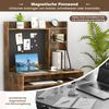 Computertisch mit magnetischer Pinnwand Home-Office-Schreibtisch mit Aufsatz und Tastaturablage Braun Bild 5
