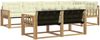 vidaXL Outdoor-Sofagarnitur mit Kissen 7 pcs Weiß und Creme 3388776 Bild 2