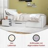 Inter Link - Bett mit Schubladen - Doppelbett 140x200 cm – Kojenbett mit Stauraum – Kiefer massivholz – 2 Schubladen und 1 Schubkasten – Inkl Lattenrost – Weiß lackiert – Efetivo 140x200 cm Bild 4