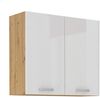 Hängeschrank 80 cm Eiche Artisan + Weiß Hochglanz Küchenzeile Küchenblock Küche Bild 5