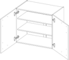 Hängeschrank 80 cm Eiche Artisan + Weiß Hochglanz Küchenzeile Küchenblock Küche Bild 2