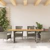vidaXL Gartentisch mit Akazienholz-Platte Grau 190x80x74cm Poly Rattan 365310 Bild 3