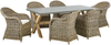 Essgruppe für 6 Personen SUSUA OLBIA Beton 200x100x75 cm Heller Holzfarbton Bild 1