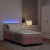 vidaXL LED Boxspringbett mit Matratze mit LED Rosa 80 x 200 cm Samt 3342553 Bild 5