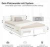 Holzbett Doppelbett 180x200 cm Bett mit 2 Bettkästen und Matratzen Holzbettrahmen Weiß Massiv Holz Lattenrost Bild 3