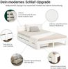 Holzbett Doppelbett 180x200 cm Bett mit 2 Bettkästen und Matratzen Holzbettrahmen Weiß Massiv Holz Lattenrost Bild 5