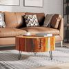 Couchtisch, Sofatisch Altholz Massiv Rund Bild 2