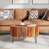 Couchtisch, Sofatisch Altholz Massiv Rund Bild 3