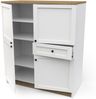 Calicosy Hochschrank 4 Türen und 1 Schublade B120,2 cm – COTTAGE - Weiß Bild 2