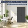 Metallschrank abschließbar TOMASZ - Geheimfach, 4 Ebenen | Aktenschrank Büroschrank Stahl Mehrzweckschrank Werkstatt Werkzeugschrank, 185x90x45cm Anthrazit Bild 3