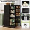 Yorbay Mehrzweckschrank Küchenschrank mit Sensor-LED, 3D-Wellenfront, 120 cm Höhe 2-türig, höhenverstellbar & kippsicher Bild 2