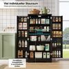 Yorbay Mehrzweckschrank Küchenschrank mit Sensor-LED, 3D-Wellenfront, 120 cm Höhe 2-türig, höhenverstellbar & kippsicher Bild 3