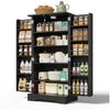 Yorbay Mehrzweckschrank Küchenschrank mit Sensor-LED, 3D-Wellenfront, 120 cm Höhe 2-türig, höhenverstellbar & kippsicher Bild 5