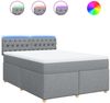 vidaXL Boxspringbett mit Matratze Hellgrau 140x200 cm Stoff 3289010 Bild 2